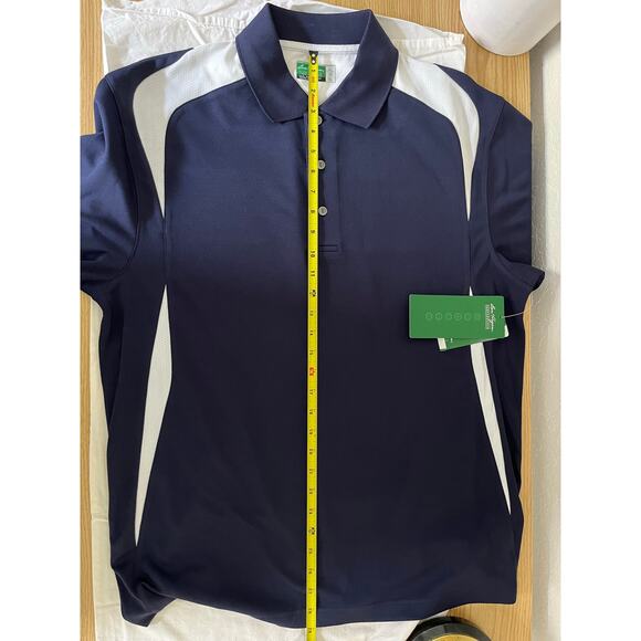 Ben Hogan Performance Golf Men’s Polo Shirt Peacoat Blue Bright White Large New - Picture 7 of 12